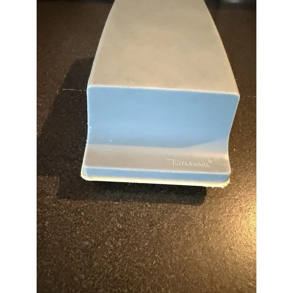 Vintage Tupperware Butter Dish Covered Container Blue & White Cottagecore Twee